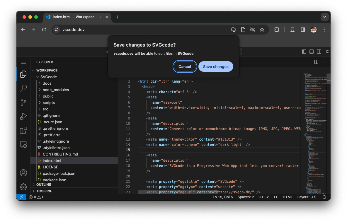 Visual Studio Code, düzenleme erişimi istiyor.